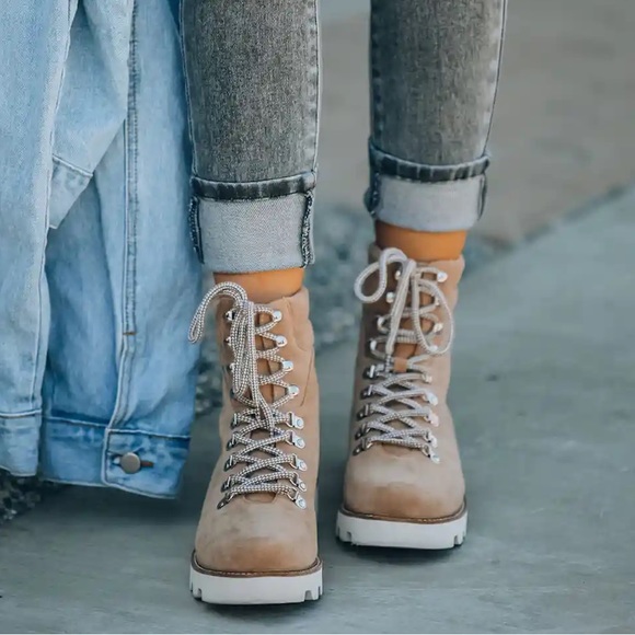 Vici Mi.iM Arlene Faux Suede Lace Up Boot - Picture 2 of 8